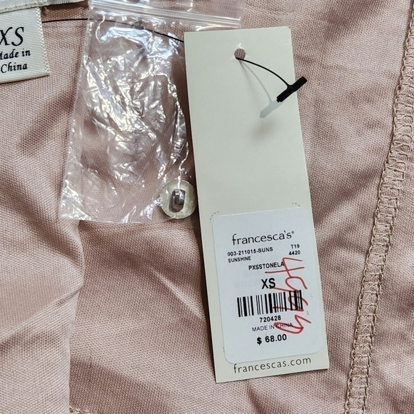 SIZE XS Mini dress high neckline lace dress short sleeve FRANCESCA'S NWT - Picture 14 of 16